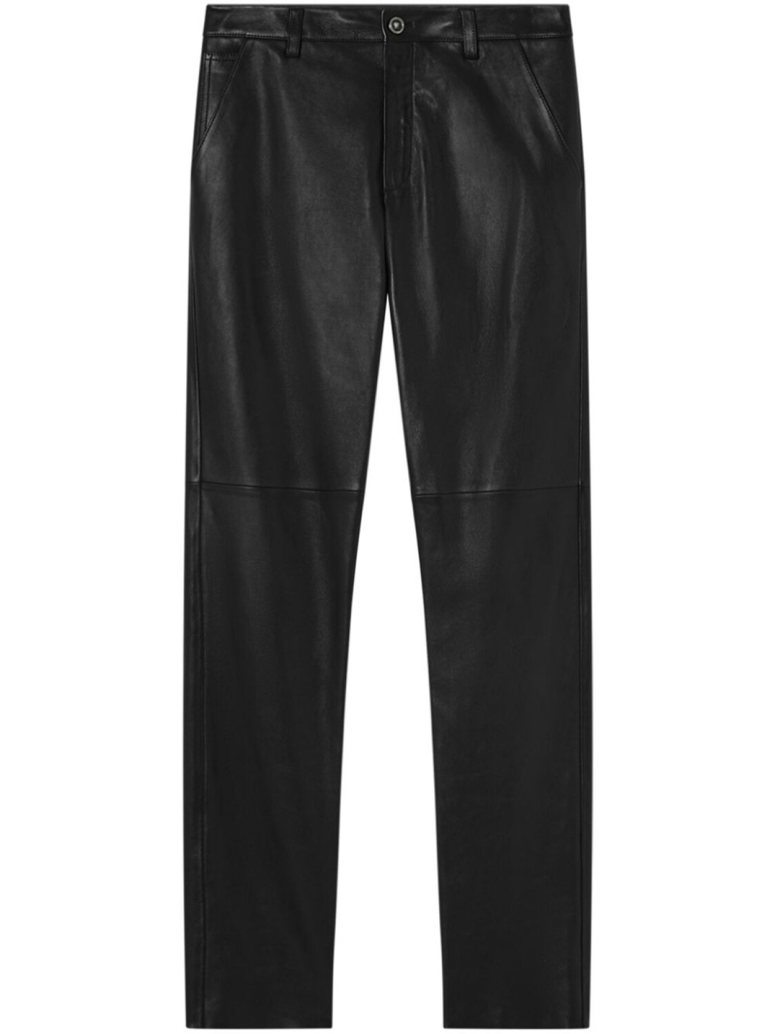 

Прямые брюки Versace из овчины, черный