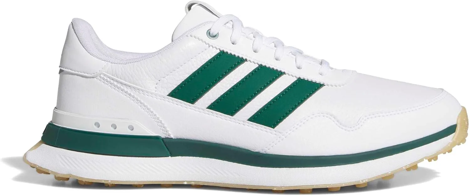 Мужские кожаные кроссовки Adidas S2g 26, белый/зеленый — фото 2