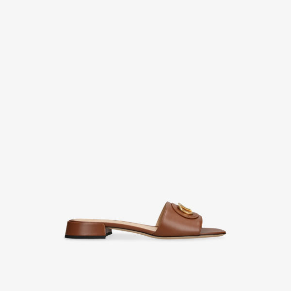 Сандалии Valentino Garavani Vlogo signature кожаные, коричневый