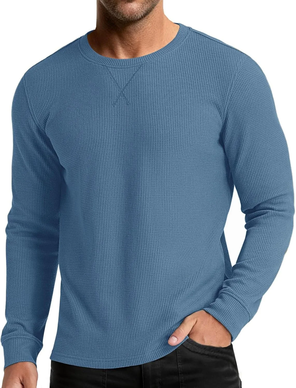 

Мужская футболка с длинным рукавом slim fit, легкая, текстурированная