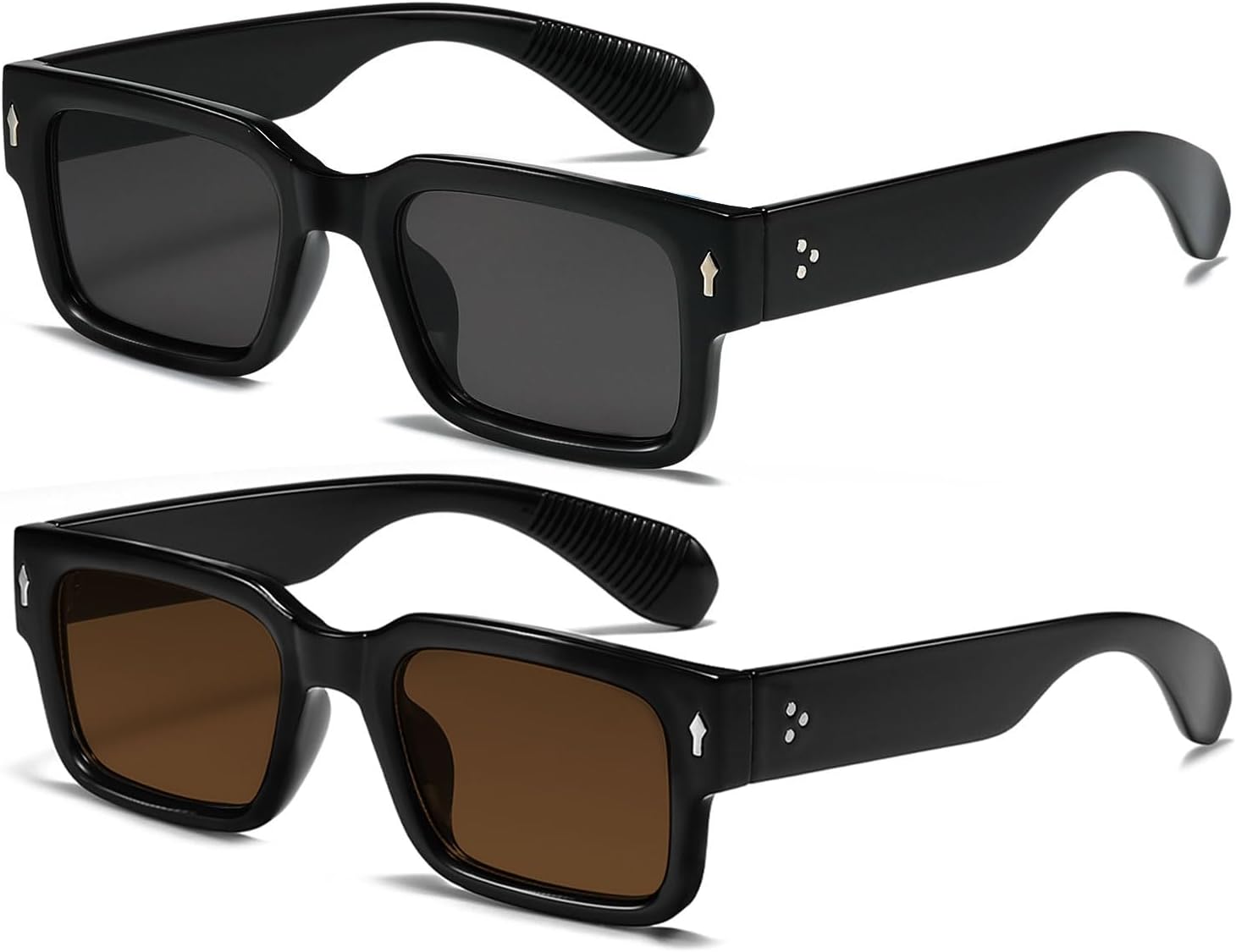 

Классические квадратные солнцезащитные очки для женщин и мужчин. Модные солнцезащитные очки в толстой прямоугольной оправе, массивные черные очки SUNBSR, Z2(grey+brown)