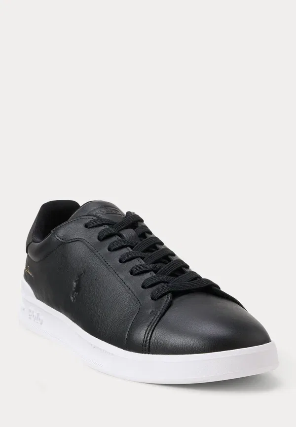 Кроссовки кожаные Heritage Court II Leather Sneaker Trainers Polo Ralph Lauren, черный — фото 2