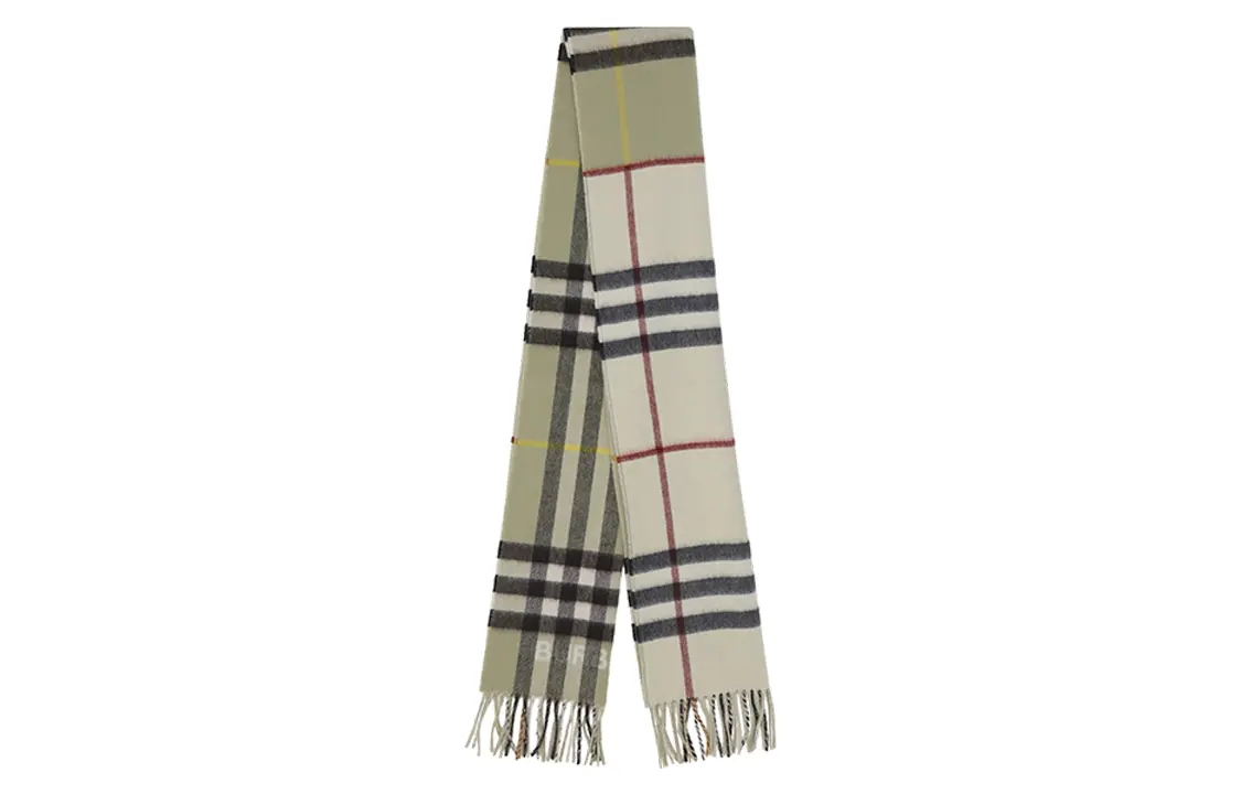 

Шарф мужской Burberry Contrast Check, зеленый / серо-черный