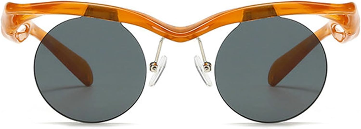 

Солнцезащитные очки Willochra в маленькой круглой оправе в стиле панк для женщин и мужчин, роскошные винтажные солнцезащитные очки без оправы для женщин, защита от УФ-излучения UV400, C6