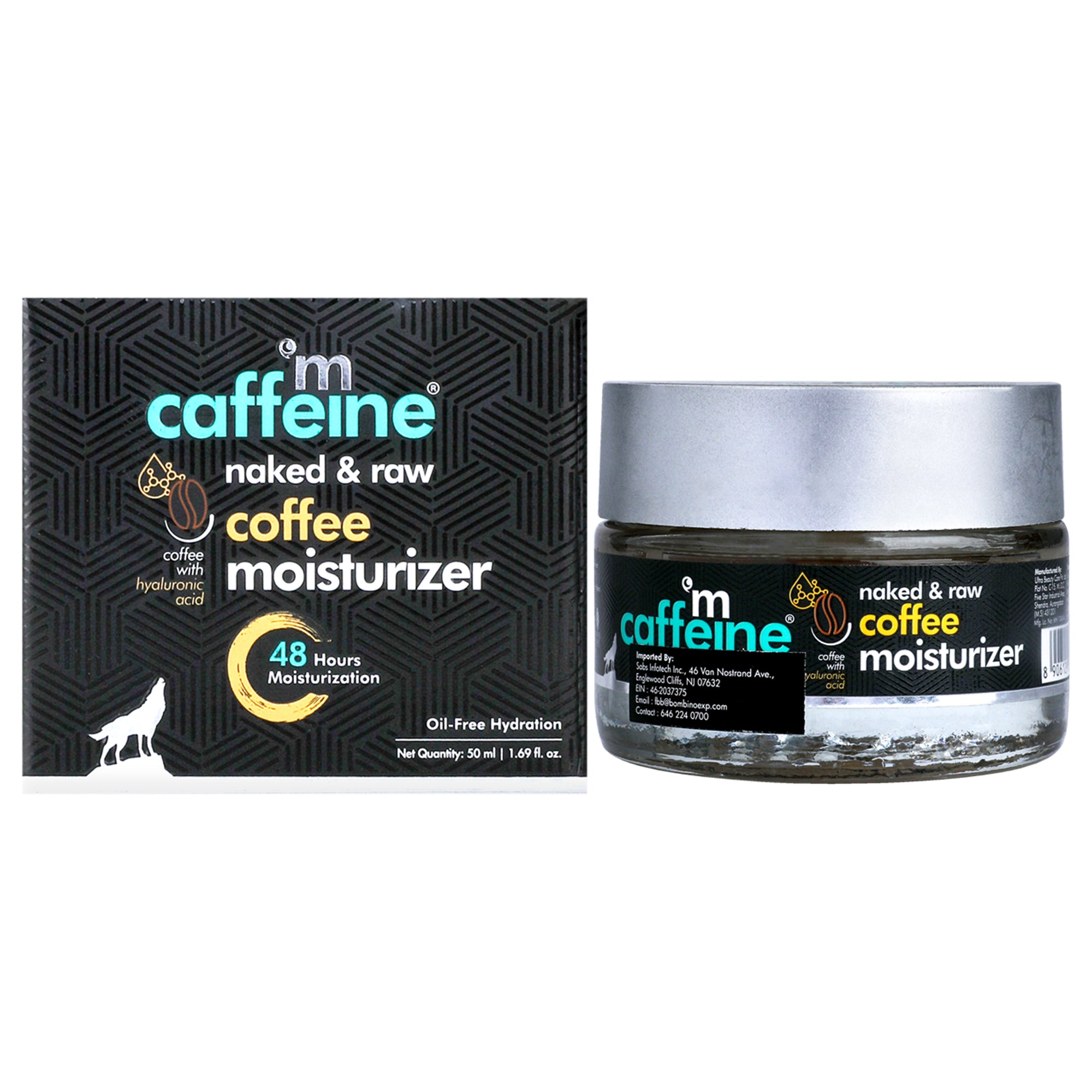 

Увлажняющий крем Naked and Raw Coffee с гиалуроновой кислотой и маслом от mCaffeine, подходит для мужчин и женщин, объем 47 г, прозрачный