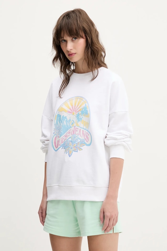 

Хлопковая толстовка Guess Jeans, белый