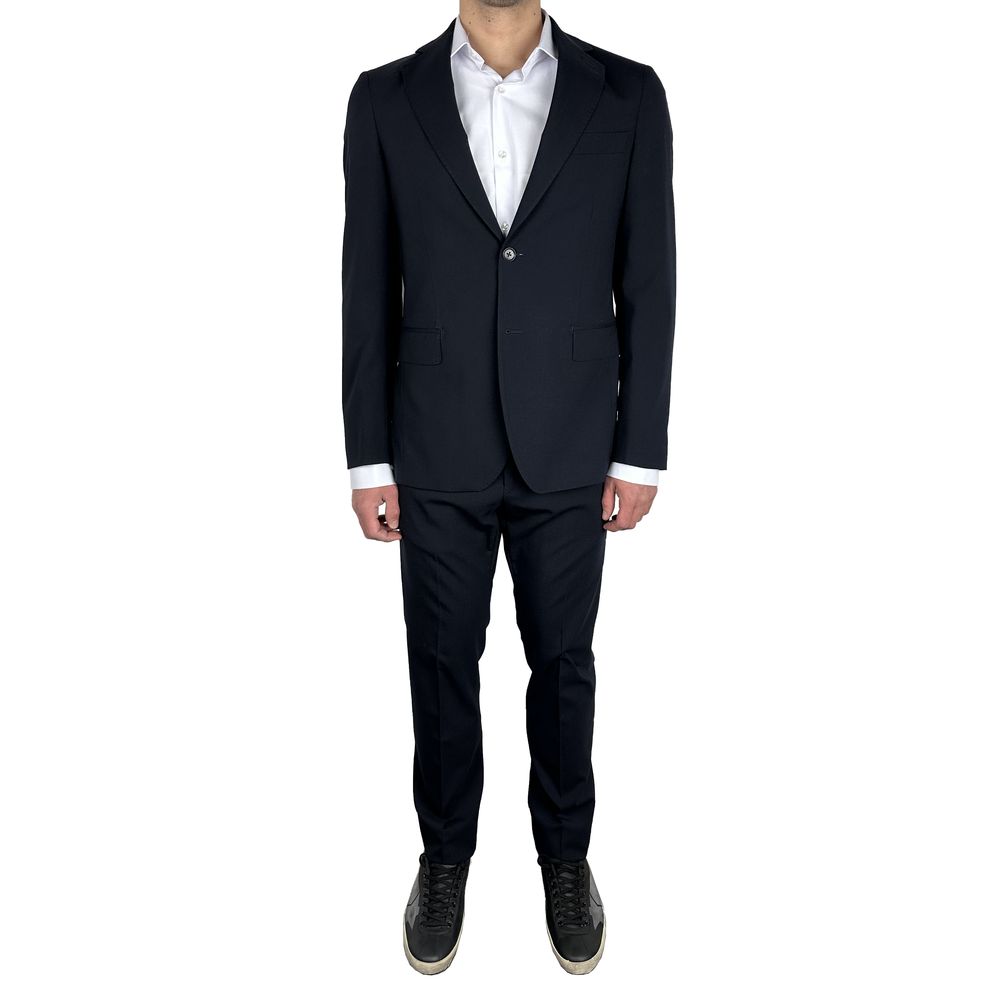 

Изысканный мужской костюм из синей шерсти Aquascutum