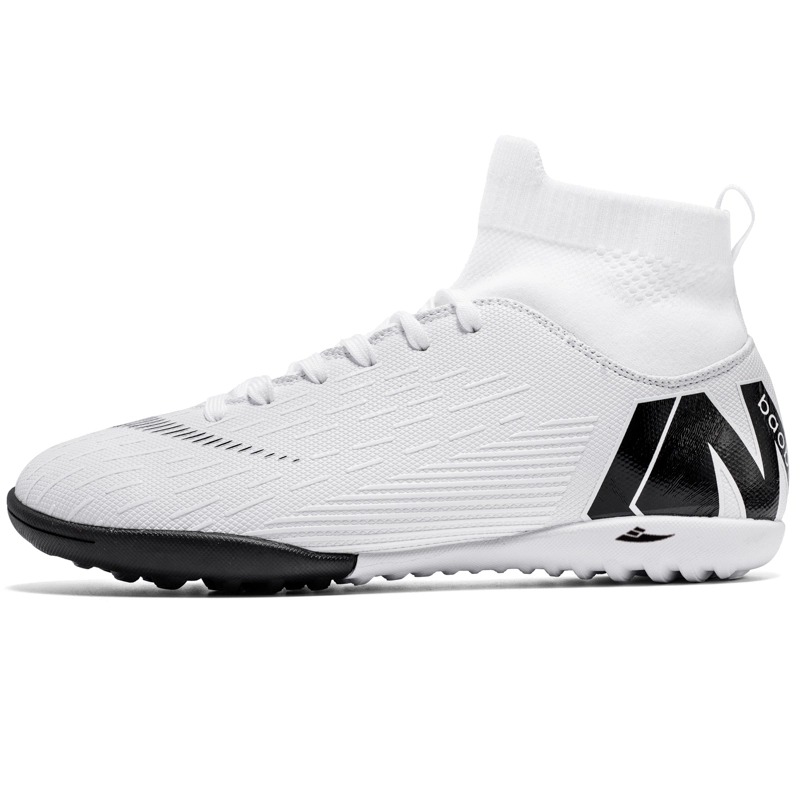

Kuding Футбольные бутсы FG Rubber с длинными шипами для естественного покрытия с противоскользящим покрытием унисекс белые (для искусственного газона), цвет White (Turf)