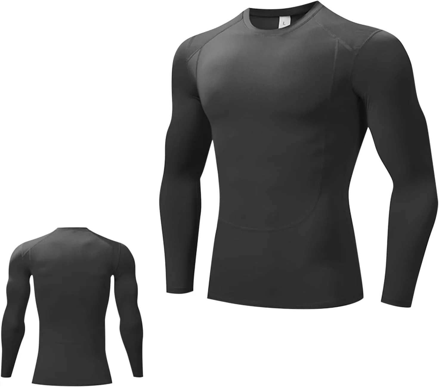 

Футболка с длинным рукавом и круглым вырезом для мужчин, Slim Fit