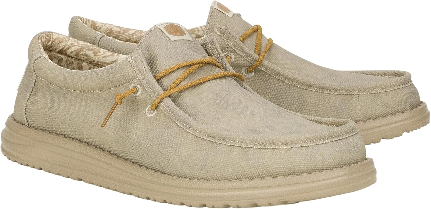 

Кроссовки HEYDUDE Mens Wally Waxed Canvas, светло-серый