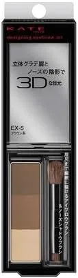 Набор карандашей для бровей Kate Designer Eyebrow 3D, 3 шт., 2.2 г, коричневый
