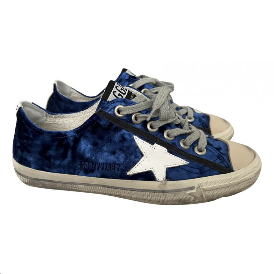 

Синие кожаные мужские кроссовки Golden Goose