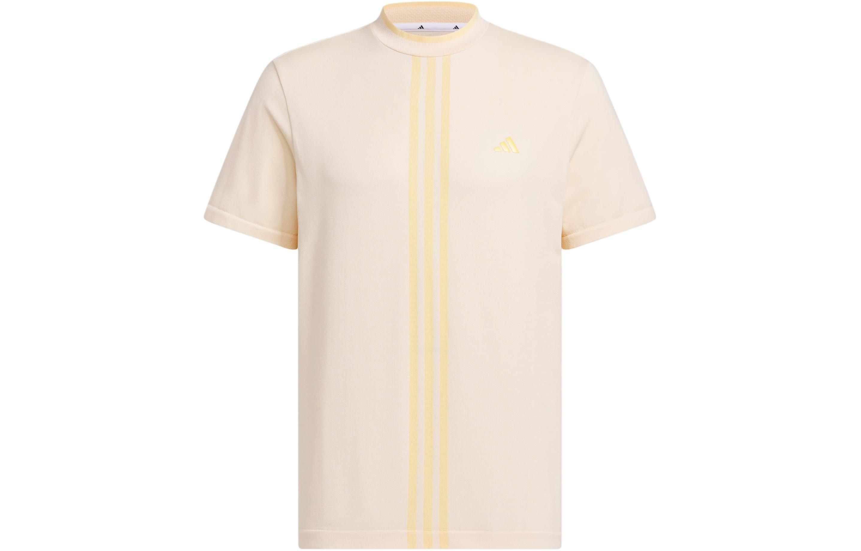 Футболка Adidas Primeknit Seamless Mock Мужская Абрикосово-Желтая — фото 2