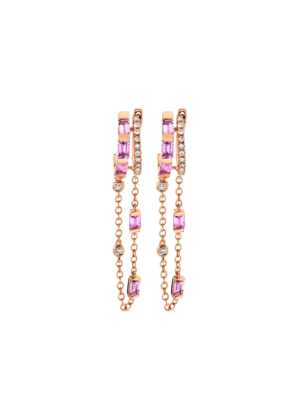 

Серьги Double Mixed Fringe из розового золота с сапфирами SHAY, золотой