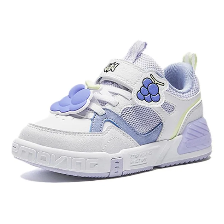 Antakids Synthetic Leather Abrasion Resistant Breathable Low top Kids' Skateboarding Shoes White Purple Kids' — фото 3