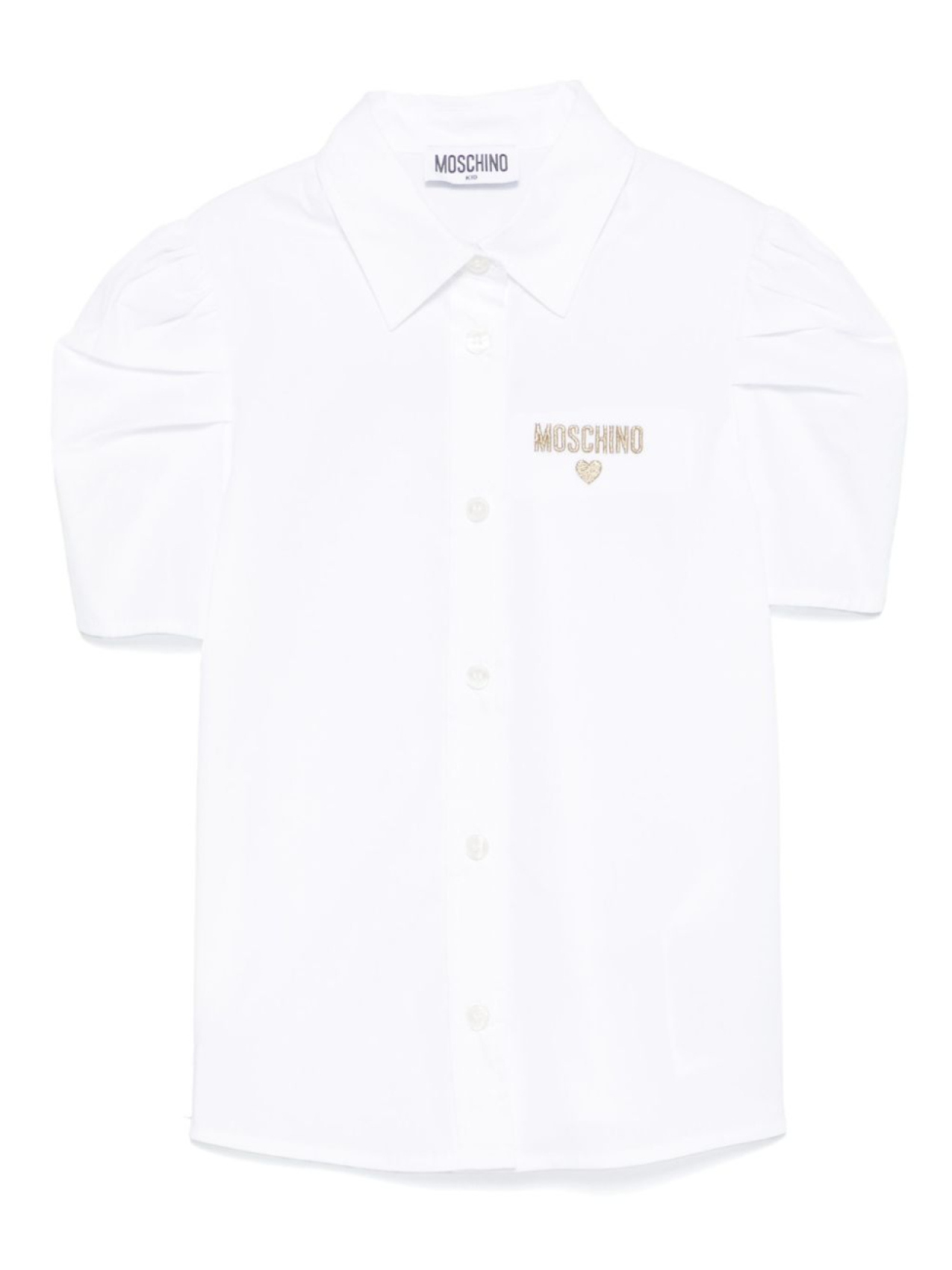 

Moschino Kids блузка с вышитым логотипом, белый