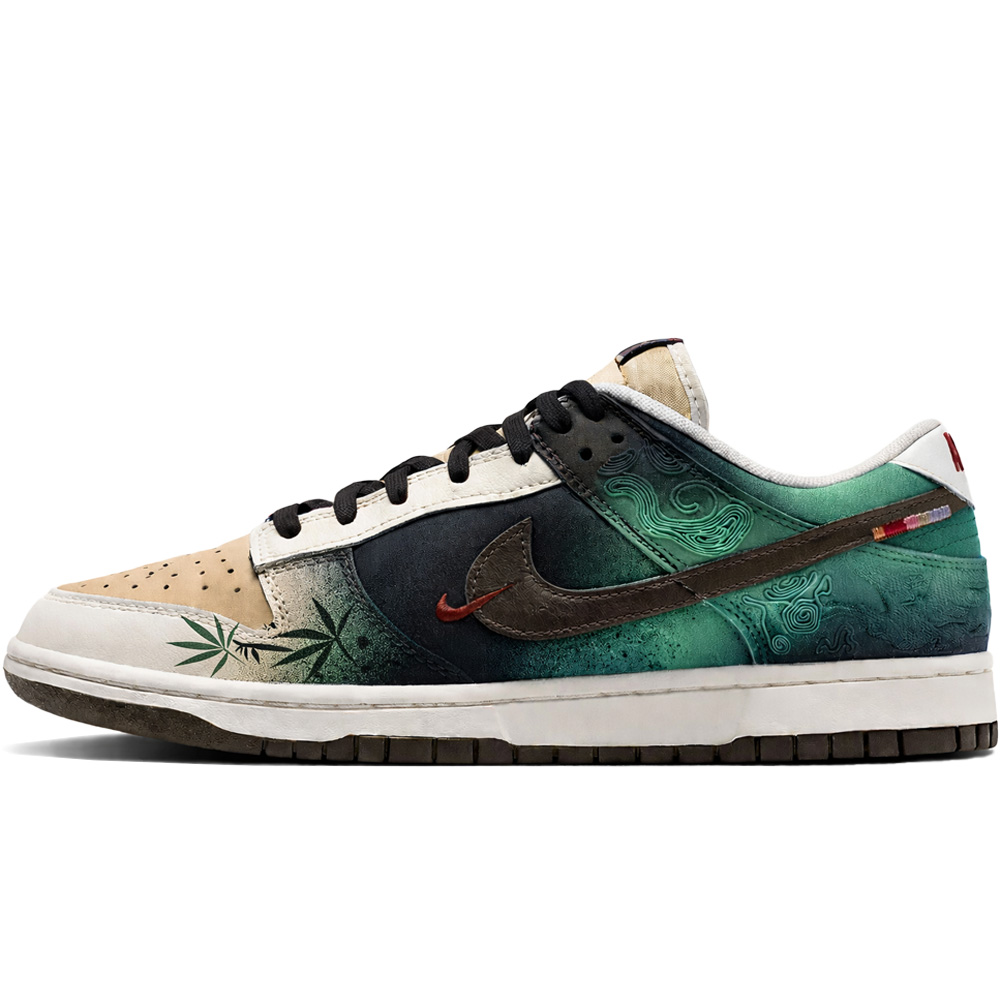 

Nike Кроссовки Dunk Pegasus Pack Van Gogh Genesis, Cypress And Pine Leather Low top Skateboard мужские Green
