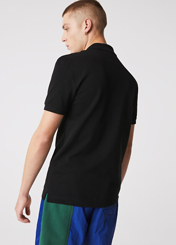 Футболка-поло мужская Lacoste L.12.12 Slim Fit черная — фото 3