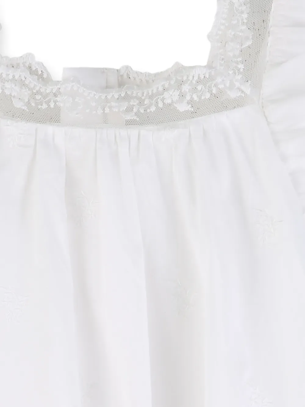 Платье с оборками и кружевом Chloé Kids, белый — фото 3