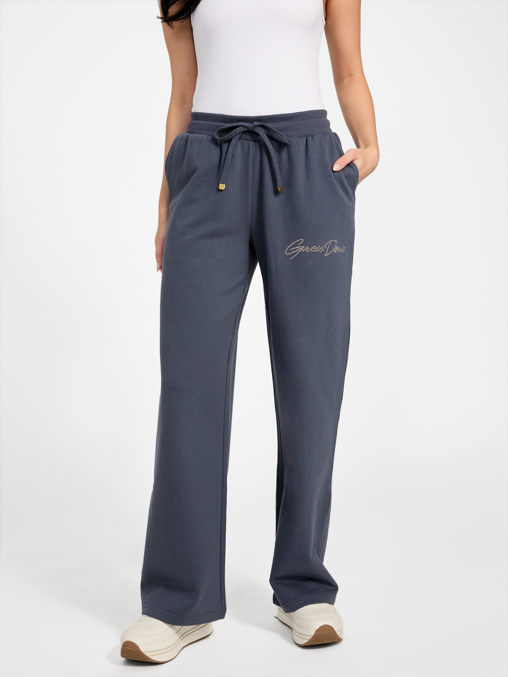

Широкие брюки-джоггеры Milia Guess Factory, цвет grey shadow blue