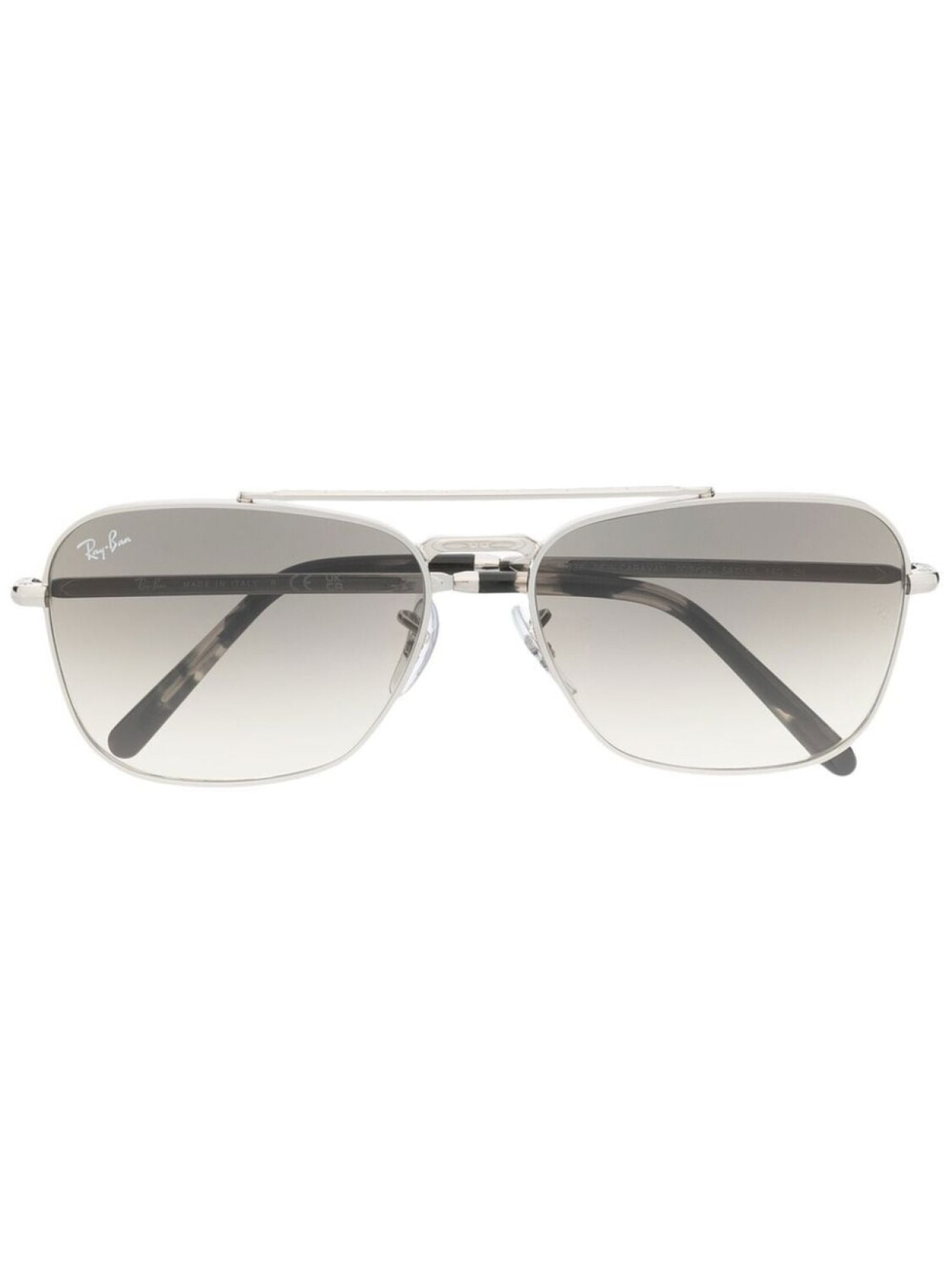 

Ray-Ban солнцезащитные очки-авиаторы в прямоугольной оправе, серебристый