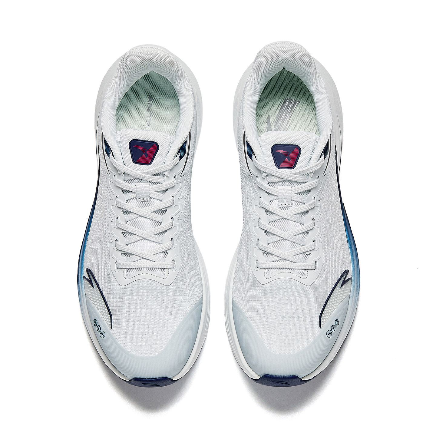 ANTA Амортизирующие износостойкие низкие кеды для бега мужские Grass White Gray Night Blue - Grass White Gray/Night Blue-1, цвет Grass White Gray/Night Blue-1 — фото 3