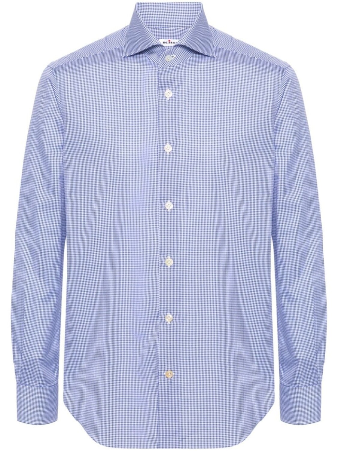 

Kiton рубашка в клетку гингем, синий