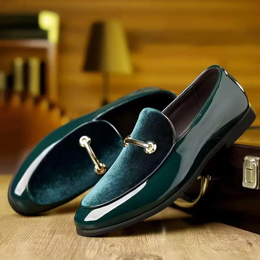 Мужские лоферы повседневные, Casual Business Shoes, зеленый mitvr — фото 3