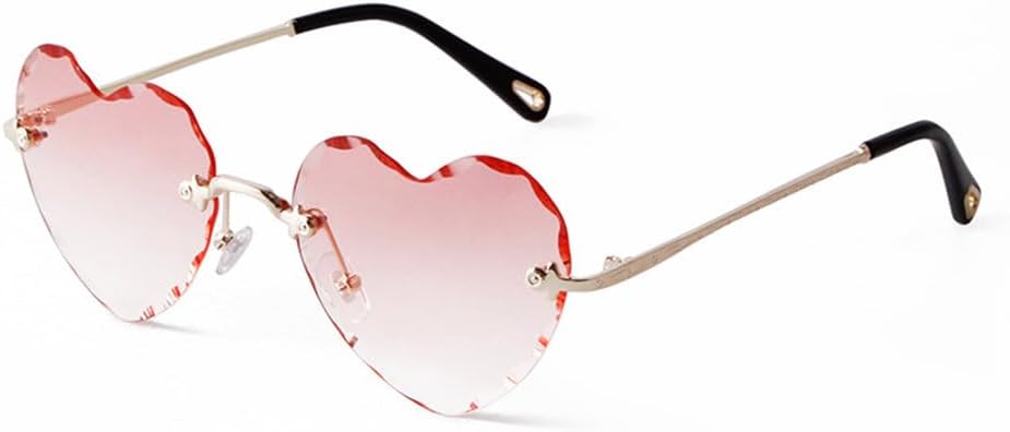 

Солнцезащитные очки в форме сердца для женщин. Прекрасные солнцезащитные очки без оправы в винтажном стиле с градиентным переходом, защита от ультрафиолета UV400 LVTFCO, C2