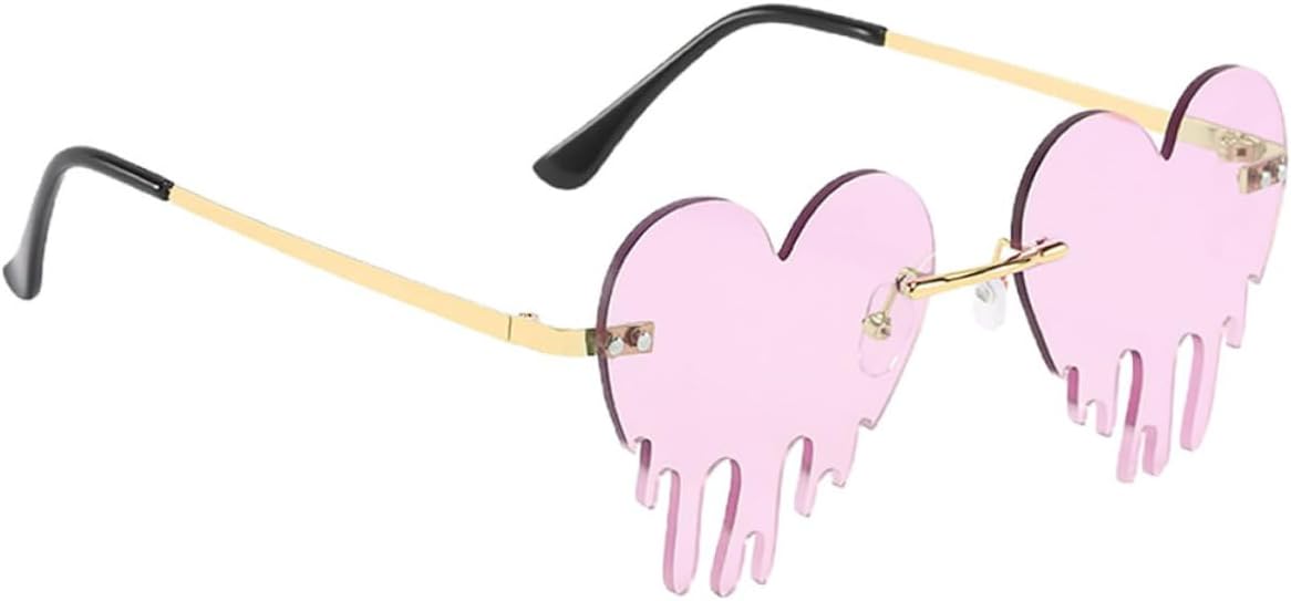 

BESPORTBLE 1 пара солнцезащитных очков в форме сердца для вечеринок. Элегантные и стильные очки для женщин. Удобные носовые упоры для фестивалей и повседневной носки. Модный аксессуар, Purple