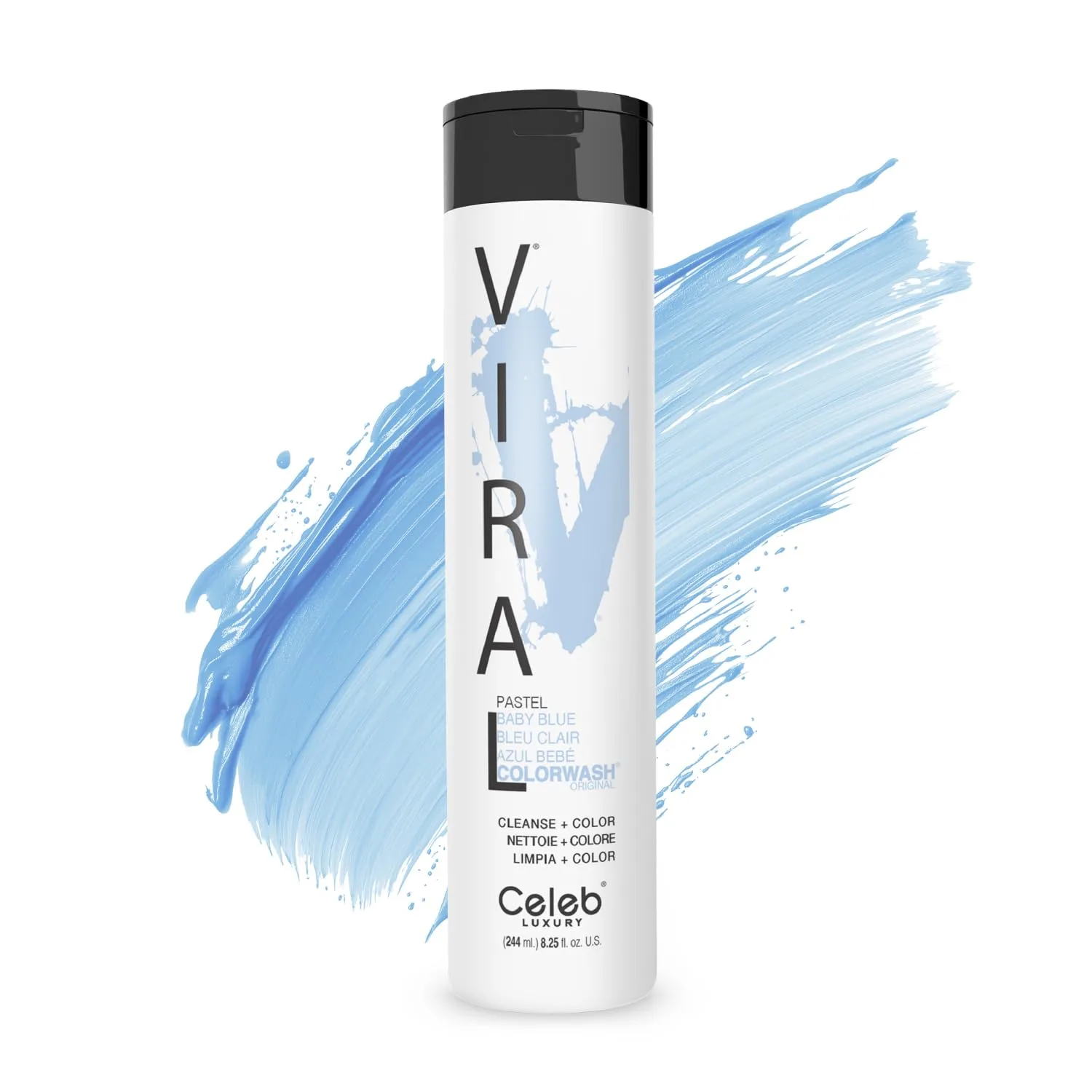 Шампунь Celeb Luxury Colorwash Color Depositing Shampoo - освежитель цвета, веганская краска для волос, средство для восстановления связей Bondfix, Viral и Gem Lites., Paster Baby Blue