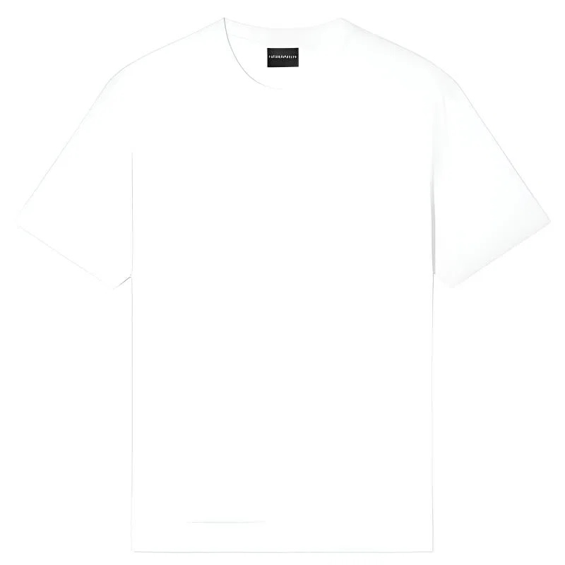 Футболка с круглым вырезом из хлопка EMPORIO ARMANI, White