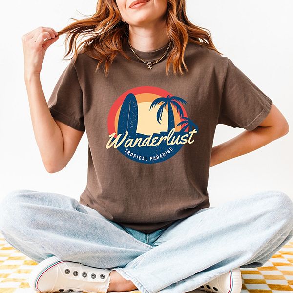 

Футболка Wanderlust с эффектом тропического рая Simply Sage Market, Espresso, Зеленый, Футболка Wanderlust с эффектом тропического рая Simply Sage Market, Espresso