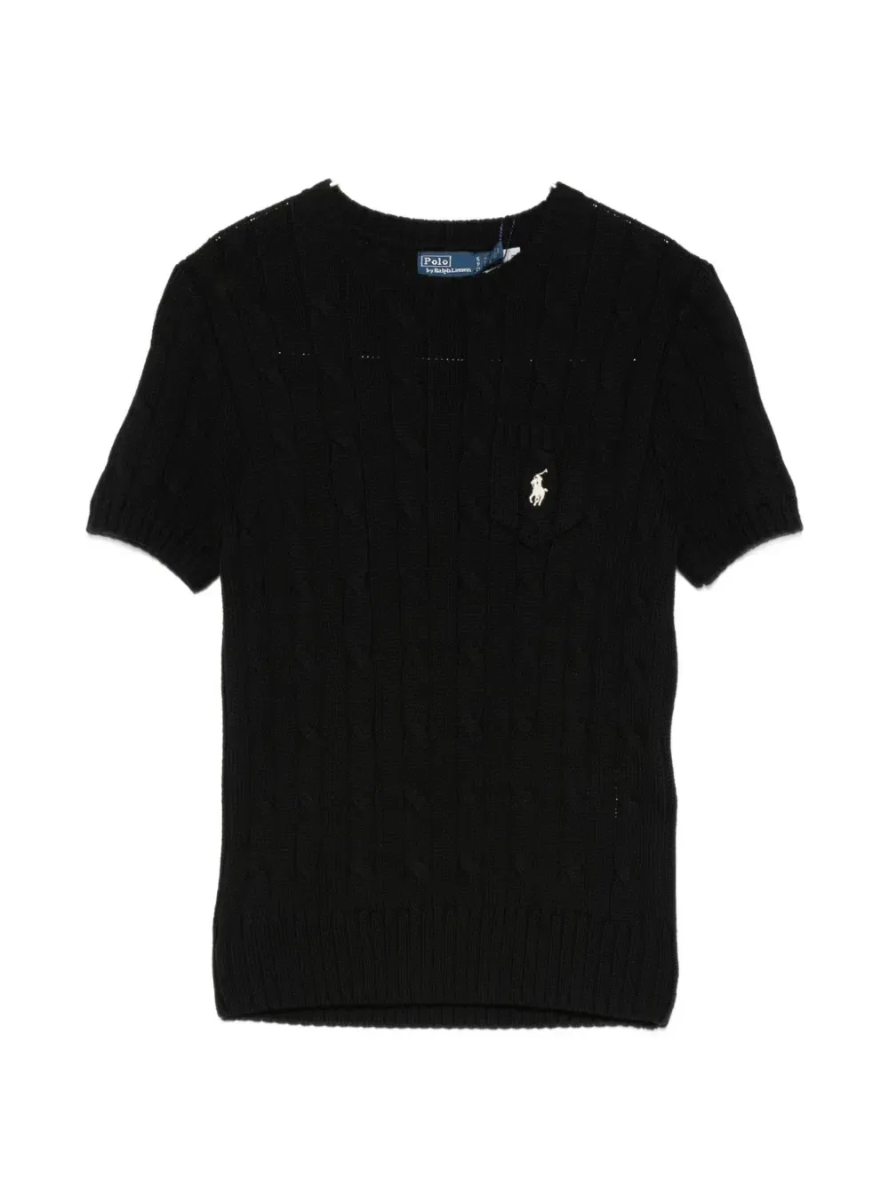Джемпер крупной вязки с вышитым логотипом POLO RALPH LAUREN, черный