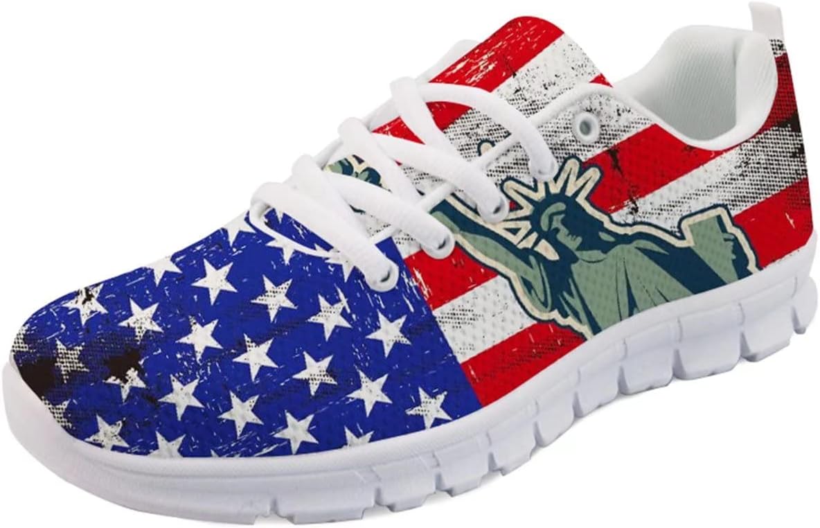 

Кроссовки Forchrinse Daisy унисекс для бега, спортивные кеды для мужчин и женщин, дышащие спортивные кроссовки, American Flag