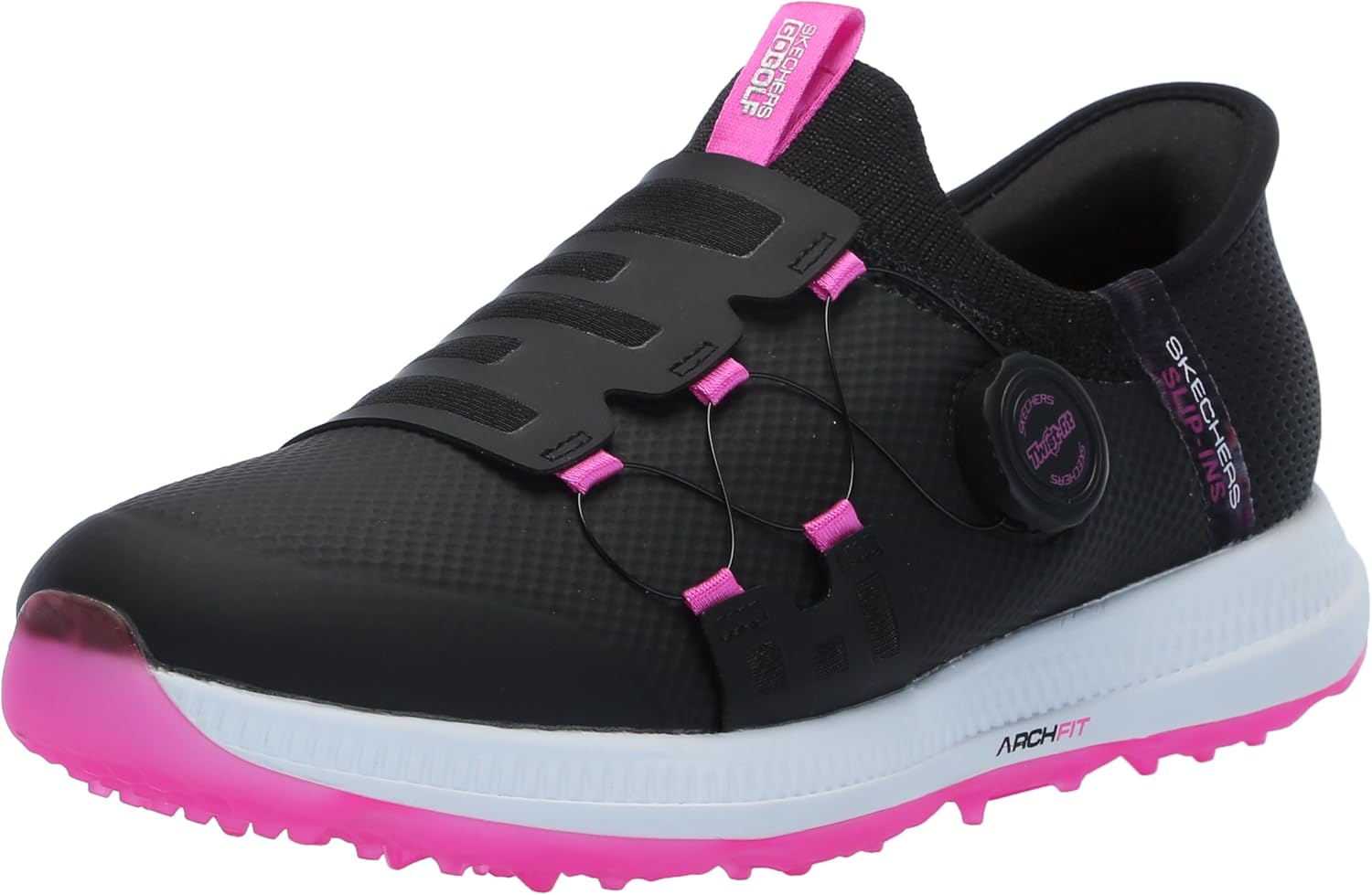 

Женские гольф-туфли Skechers Go Golf Elite 5 Arch Fit водонепроницаемые с удобной посадкой, черный/розовый