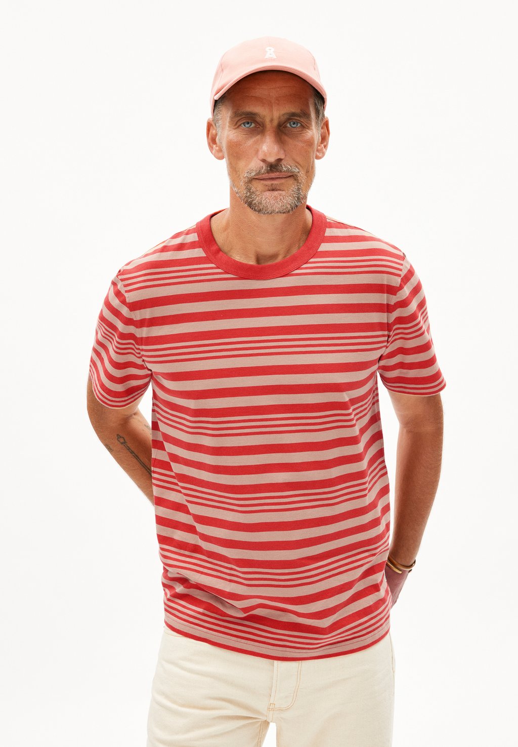 

Футболка с принтом MAARKOS BOLD STRIPES ARMEDANGELS, коралловый
