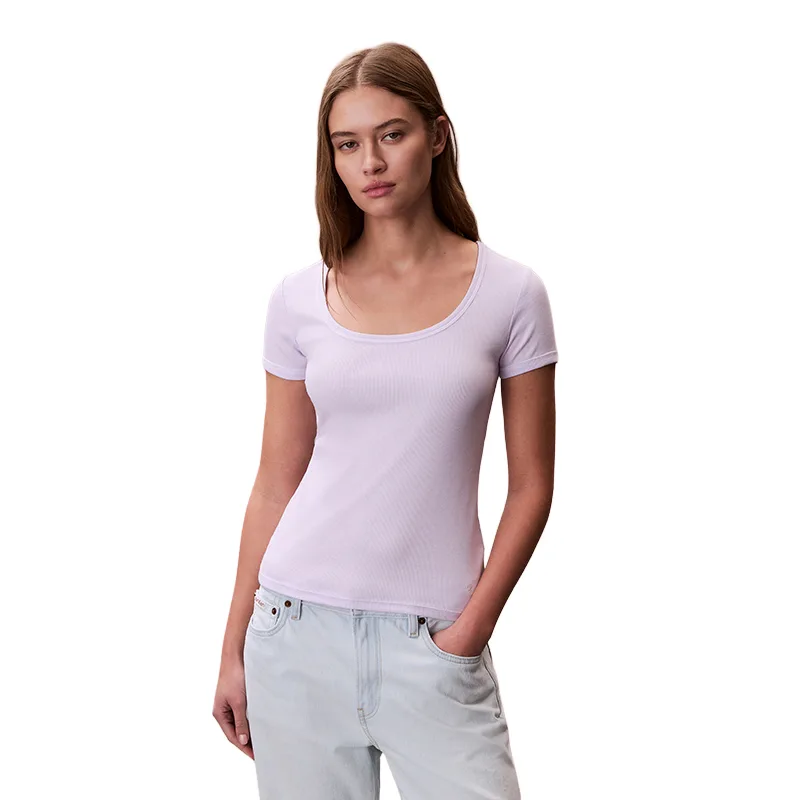 Футболка женская с U-образным вырезом Calvin Klein, 3OQ-Lavender