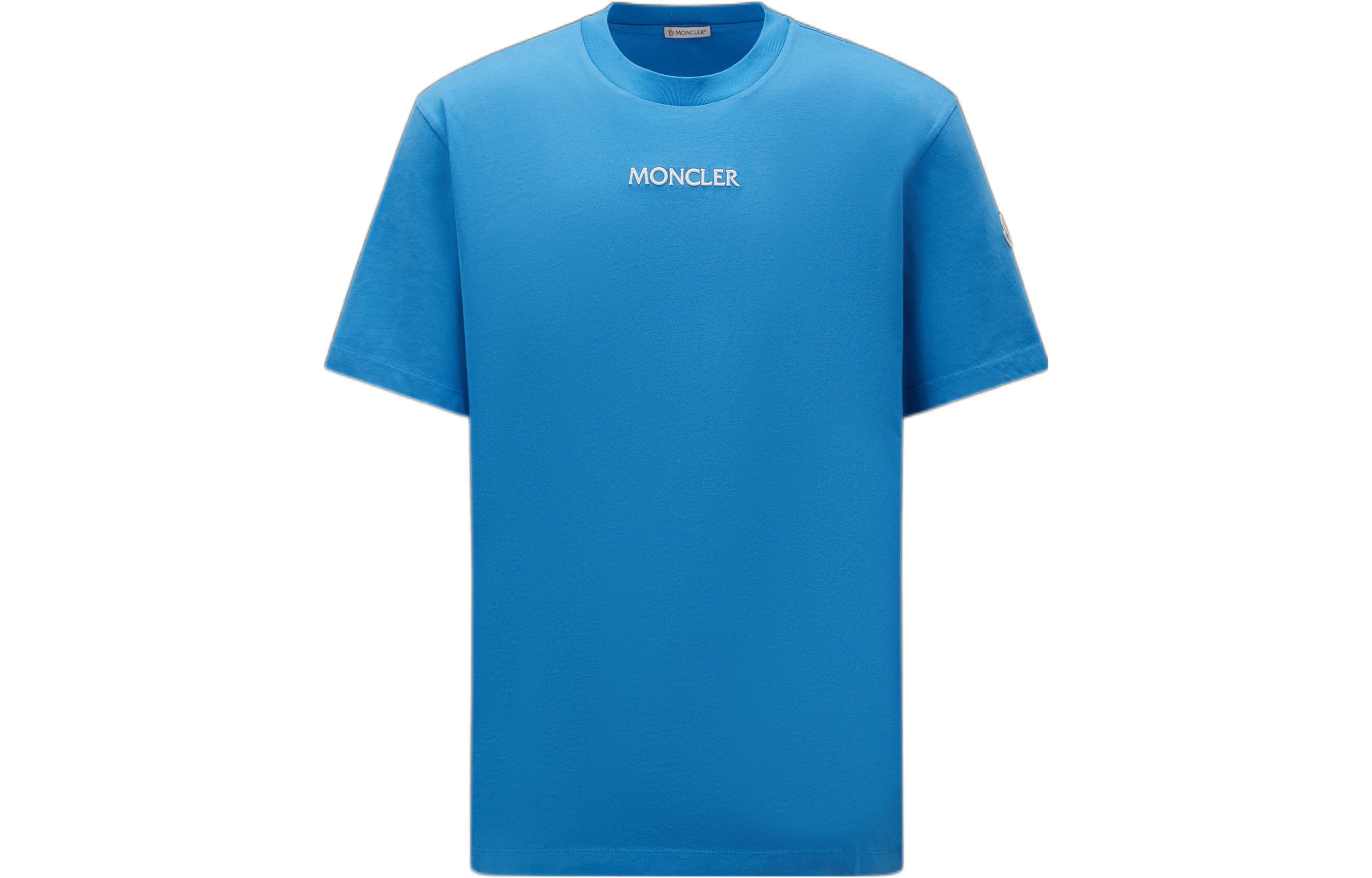 

Moncler Футболка мужская Blue Crew Neck Moderate Straight Fit