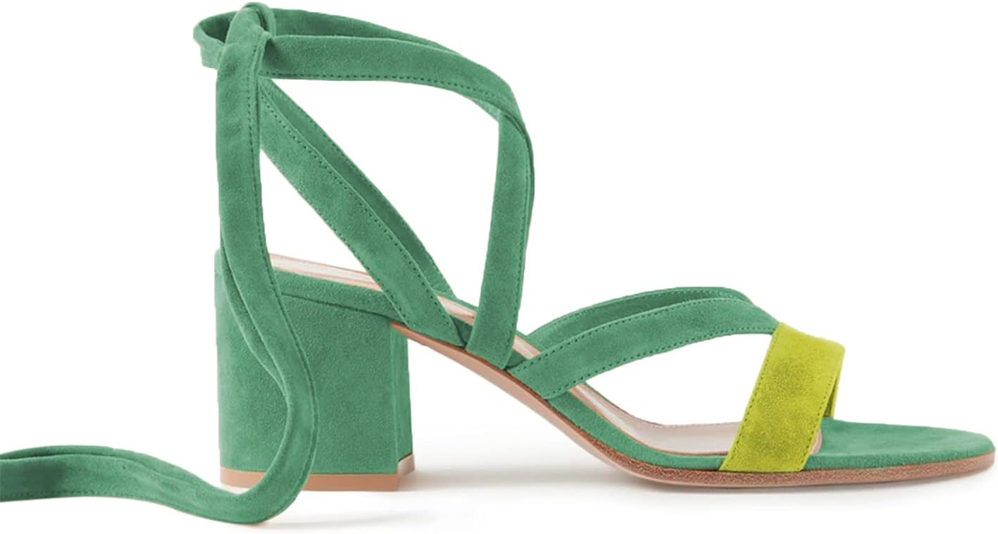 

Женские сандалии FOWT Rome до середины голени с ремешками-гладиаторами, открытый носок, тонкие растягивающиеся разноцветные ремешки, летняя модная обувь, удобный стиль, любимая обувь для теплой погоды, размеры США 4-16, зеленый