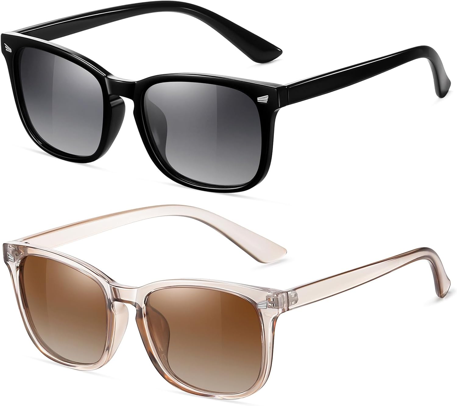 

Поляризованные солнцезащитные очки FEIDUSUN для женщин и мужчин. Классические модные солнцезащитные очки с защитой от УФ-излучения, A09 Gloss Black / Gradient Gray + Light Tea / Gradient Tea