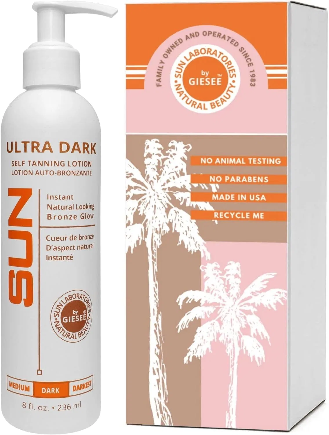 Автозагар Sun Laboratories Ultra Dark 8 fl oz, крем для тела Sun Laboratories By Giesee