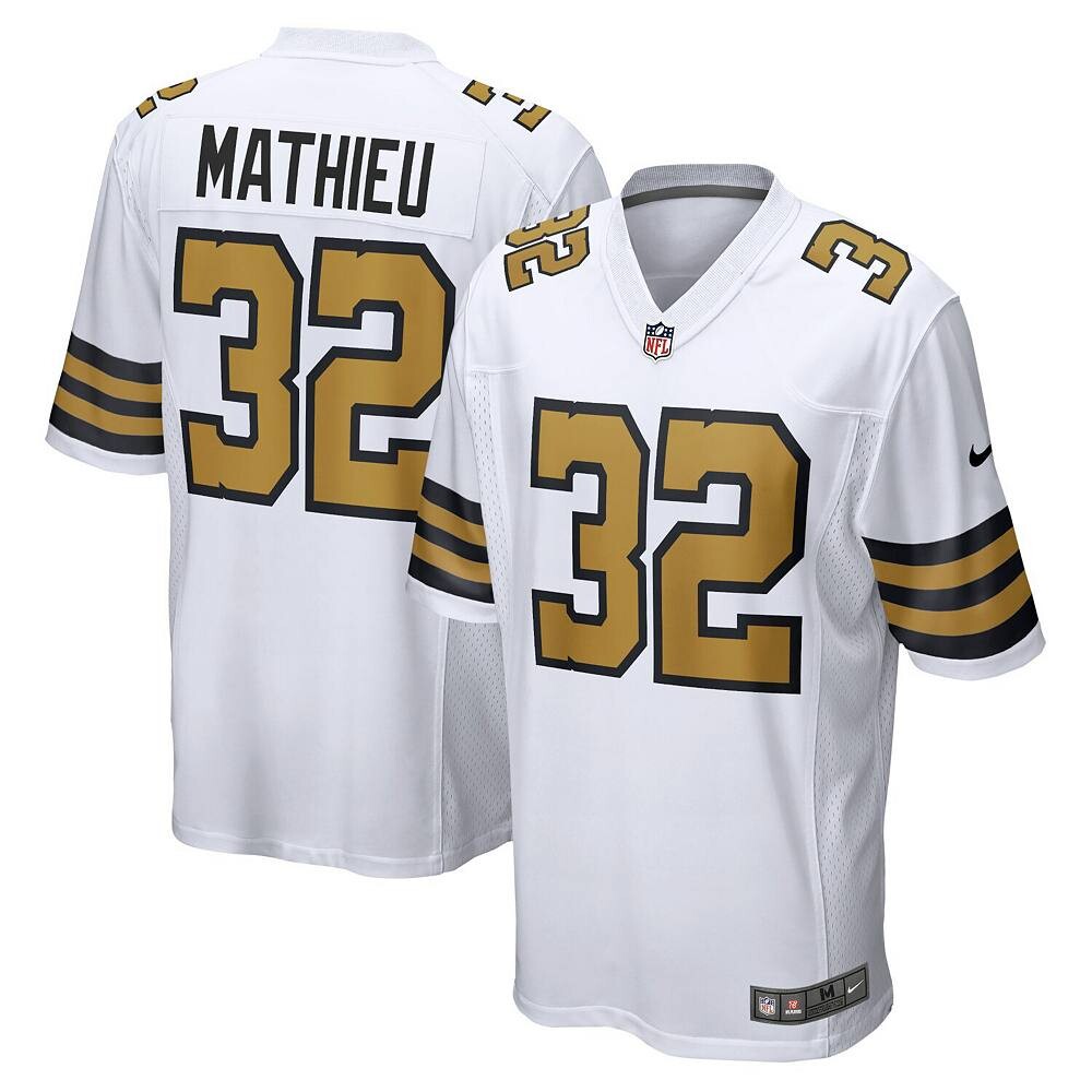 Мужское белое игровое джерси Nike Tyrann Mathieu New Orleans Saints Player, цвет Snt White — фото 2