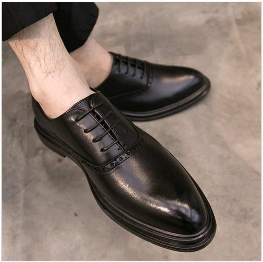 

Мужские оксфорды с шнуровкой, броги с крылышками, лакированный носок, веганская кожа, резиновая подошва, низкий верх, противоскользящие, классические, подходят для многих случаев Generic, черный