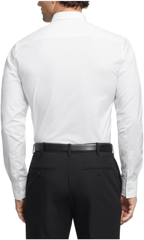 Мужская рубашка Calvin Klein Slim Fit из тонкого хлопкового эластичного материала, Navy Multi — фото 2
