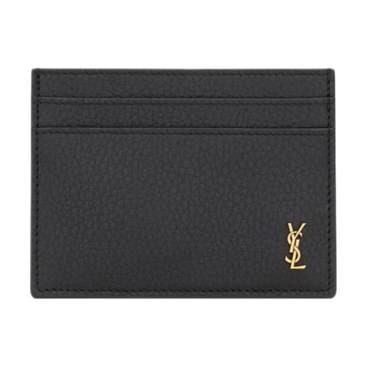 

SAINT LAURENT Кожаный картхолдер женский черный