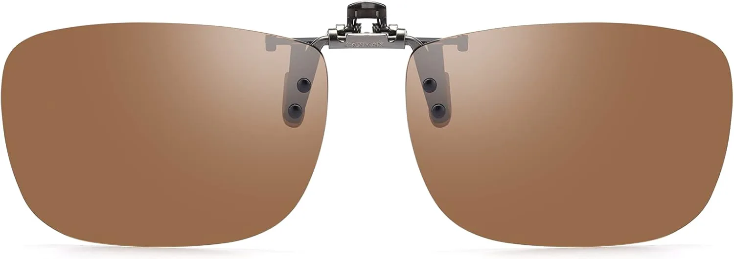 

Поляризованные солнцезащитные очки CAXMAN с зажимом для ношения поверх очков с диоптриями, для мужчин и женщин, с защитой от ультрафиолетового излучения, Brown