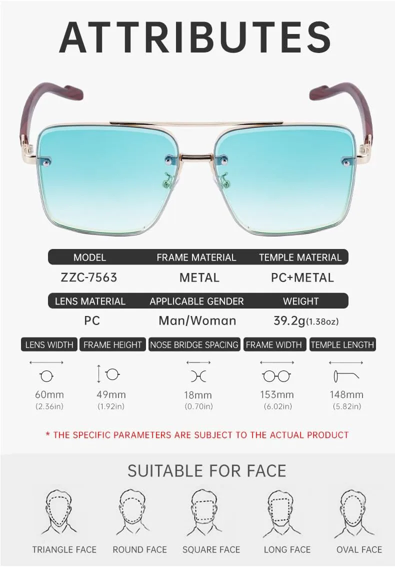 

Мужские ретро-солнцезащитные очки с металлическими дужками и деревянными оправами, обеспечивающие защиту от синего света и ультрафиолетового излучения DHJKLUJO, 1