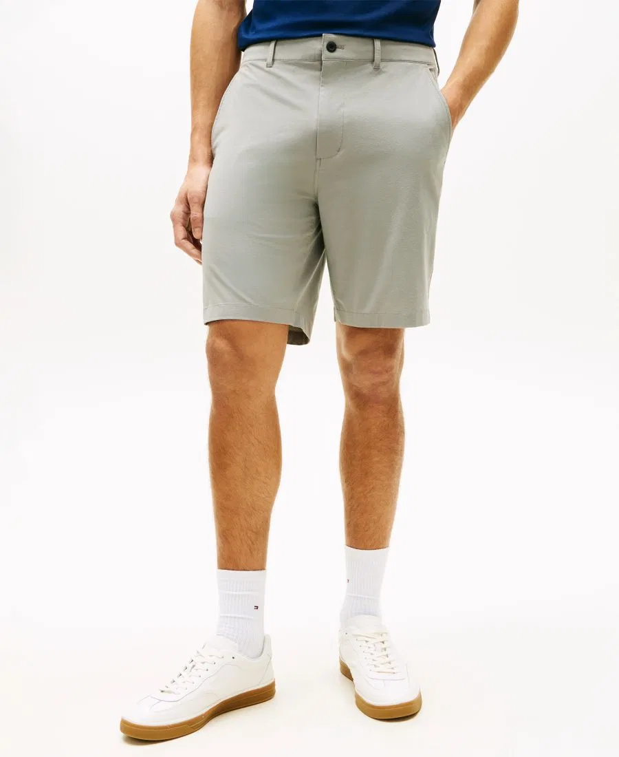 Мужские шорты стандартного кроя, длина 8 дюймов, обеспечивающие комфорт в течение всего дня, эластичные, спортивные Tommy Hilfiger, Hydrogen Gray