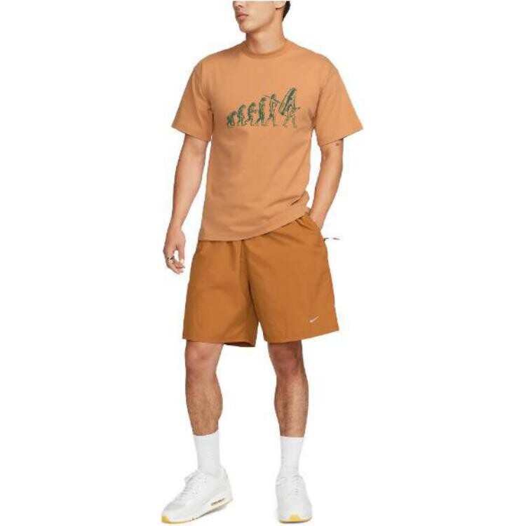 Футболка мужская Nike crew neck moderate, коричневый — фото 3